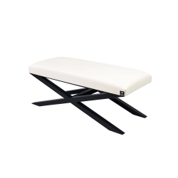 Ławka Pufa Tapicerowana Siedzisko Gładkie Ekoskóra Biały LGM-10 Rozmiary od 50 cm do 200 cm