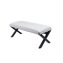 Ławka Pufa Tapicerowana Siedzisko Gładkie Ekoskóra Popiel Stal LGM-11 Rozmiary od 50 cm do 200 cm