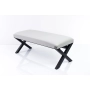 Ławka Pufa Tapicerowana Siedzisko Gładkie Ekoskóra Popiel Stal LGM-11 Rozmiary od 50 cm do 200 cm