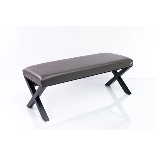 Ławka Pufa Tapicerowana Siedzisko Gładkie Ekoskóra Grafit Stal LGM-11 Rozmiary od 50 cm do 200 cm