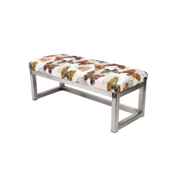 Ławka Pufa Tapicerowana Butterfly 05 Stal Nierdzewna Szczotkowana / Polerowana LGM-2 Rozmiary od 50 cm do 200 cm