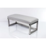 Ławka Pufa Tapicerowana Siedzisko Gładkie Ekoskóra Popiel Stal Nierdzewna Szczotkowana / Polerowana LGM-2 Rozmiary od 50 cm do 200 cm