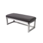 Ławka Pufa Tapicerowana Siedzisko Gładkie Ekoskóra Grafit Stal Nierdzewna Szczotkowana / PolerowanaLGM-2 Rozmiary od 50 cm do 200 cm