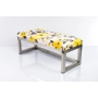 Ławka Pufa Tapicerowana Marakesz 2381 Żółty Stal Nierdzewna Szczotkowana / Polerowana LGM-2 Rozmiary od 50 cm do 200 cm