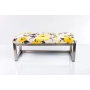 Ławka Pufa Tapicerowana Marakesz 2381 Żółty Stal Nierdzewna Szczotkowana / Polerowana LGM-2 Rozmiary od 50 cm do 200 cm