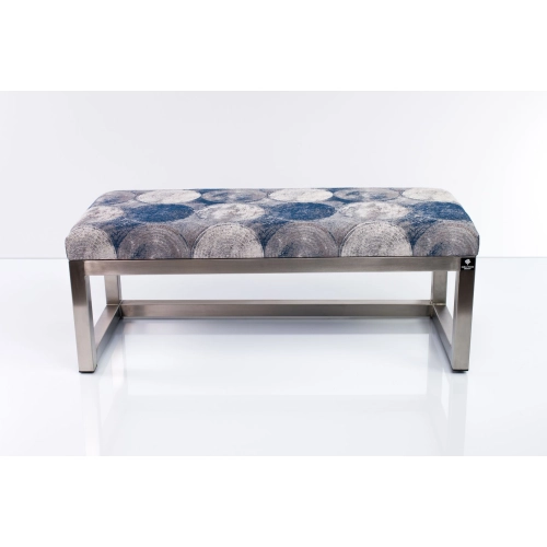 Ławka Pufa Tapicerowana NODO 1391 Stal Nierdzewna Szczotkowana / Polerowana LGM-2 Rozmiary od 50 cm do 200 cm