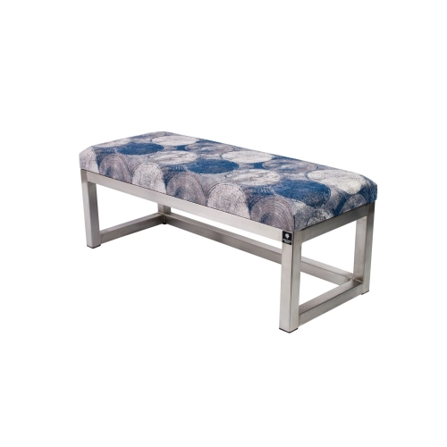Ławka Pufa Tapicerowana NODO 1391 Stal Nierdzewna Szczotkowana / Polerowana LGM-2 Rozmiary od 50 cm do 200 cm