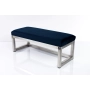 Ławka Pufa Tapicerowana Siedzisko Gładkie Granatowy Stal Nierdzewna Szczotkowana / Polerowana LGM-2 Rozmiary od 50 cm do 200 cm