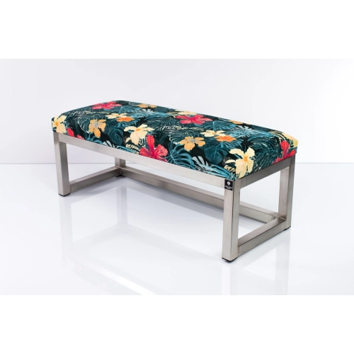 Ławka Pufa Tapicerowana Tropic 04 Stal Nierdzewna Szczotkowana / Polerowana LGM-2 Rozmiary od 50 cm do 200 cm
