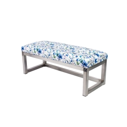 Ławka Pufa Tapicerowana Kwiaty Malowane Stal Nierdzewna Szczotkowana / Polerowana LGM-2 Rozmiary od 50 cm do 200 cm