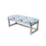 Ławka Pufa Tapicerowana Kwiaty Malowane Stal Nierdzewna Szczotkowana / Polerowana LGM-2 Rozmiary od 50 cm do 200 cm