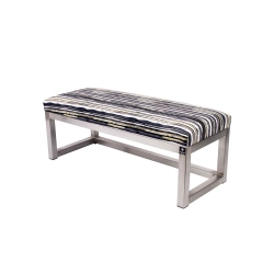 Ławka Pufa Tapicerowana Malowane Paski Stal Nierdzewna Szczotkowana / Polerowana LGM-2 Rozmiary od 50 cm do 200 cm