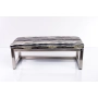 Ławka Pufa Tapicerowana Malowane Paski Stal Nierdzewna Szczotkowana / Polerowana LGM-2 Rozmiary od 50 cm do 200 cm