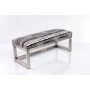 Ławka Pufa Tapicerowana Malowane Paski Stal Nierdzewna Szczotkowana / Polerowana LGM-2 Rozmiary od 50 cm do 200 cm