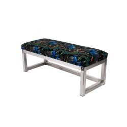 Ławka Pufa Tapicerowana Pawie Stal Nierdzewna Szczotkowana / Polerowana LGM-2 Rozmiary od 50 cm do 200 cm