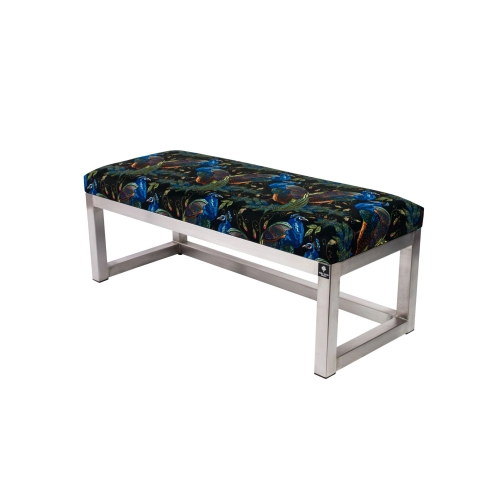 Ławka Pufa Tapicerowana Pawie Stal Nierdzewna Szczotkowana / Polerowana LGM-2 Rozmiary od 50 cm do 200 cm