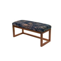 Ławka Pufa Tapicerowana Siedzisko Gładkie Ornament vintage na granatowym LGM-2 Rozmiary od 45 cm do 200 cm