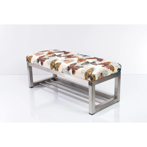 Ławka Pufa Tapicerowana Butterfly 05 Stal Nierdzewna Szczotkowana / Polerowana LGM-3 Rozmiary od 50 cm do 200 cm