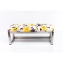Ławka Pufa Tapicerowana Marakesz Żółty Stal Nierdzewna Szczotkowana / Polerowana LGM-3 Rozmiary od 50 cm do 200 cm