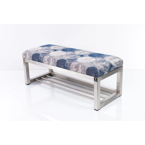Ławka Pufa Tapicerowana NODO 1391 Stal Nierdzewna Szczotkowana / Polerowana LGM-3 Rozmiary od 50 cm do 200 cm