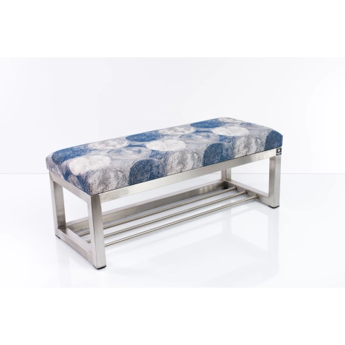 Ławka Pufa Tapicerowana NODO 1391 Stal Nierdzewna Szczotkowana / Polerowana LGM-3 Rozmiary od 50 cm do 200 cm