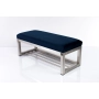 Ławka Pufa Tapicerowana Siedzisko Gładkie Granatowy Stal Nierdzewna Szczotkowana / Polerowana LGM-3 Rozmiary od 50 cm do 200 cm