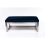 Ławka Pufa Tapicerowana Siedzisko Gładkie Granatowy Stal Nierdzewna Szczotkowana / Polerowana LGM-3 Rozmiary od 50 cm do 200 cm