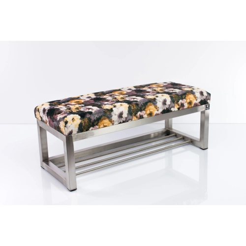 Ławka Pufa Tapicerowana Print AA3 Stal Nierdzewna Szczotkowana / Polerowana LGM-3 Rozmiary od 50 cm do 200 cm