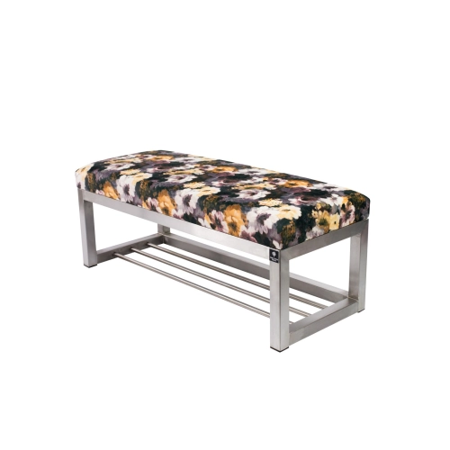 Ławka Pufa Tapicerowana Print AA3 Stal Nierdzewna Szczotkowana / Polerowana LGM-3 Rozmiary od 50 cm do 200 cm