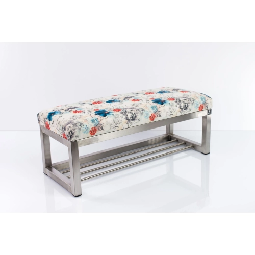Ławka Pufa Tapicerowana Print AB1 Stal Nierdzewna Szczotkowana / Polerowana LGM-3 Rozmiary od 50 cm do 200 cm
