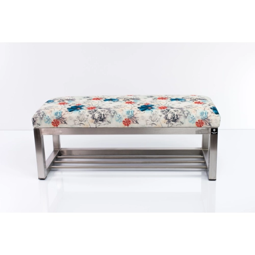 Ławka Pufa Tapicerowana Print AB1 Stal Nierdzewna Szczotkowana / Polerowana LGM-3 Rozmiary od 50 cm do 200 cm