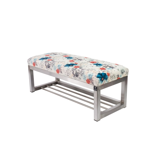 Ławka Pufa Tapicerowana Print AB1 Stal Nierdzewna Szczotkowana / Polerowana LGM-3 Rozmiary od 50 cm do 200 cm