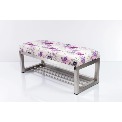 Ławka Pufa Tapicerowana Print AB3 Stal Nierdzewna Szczotkowana / Polerowana LGM-3 Rozmiary od 50 cm do 200 cm