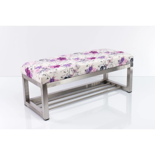 Ławka Pufa Tapicerowana Print AB3 Stal Nierdzewna Szczotkowana / Polerowana LGM-3 Rozmiary od 50 cm do 200 cm