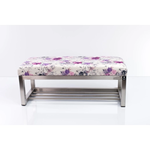 Ławka Pufa Tapicerowana Print AB3 Stal Nierdzewna Szczotkowana / Polerowana LGM-3 Rozmiary od 50 cm do 200 cm
