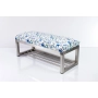 Ławka Pufa Tapicerowana Kwiaty Malowane Stal Nierdzewna Szczotkowana / Polerowana LGM-3 Rozmiary od 50 cm do 200 cm