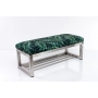 Ławka Pufa Tapicerowana Liście Tropikalne Stal Nierdzewna Szczotkowana / Polerowana LGM-3 Rozmiary od 50 cm do 200 cm