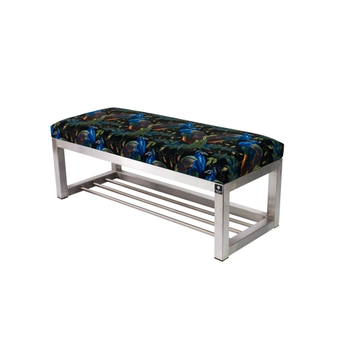 Ławka Pufa Tapicerowana Pawie Stal Nierdzewna Szczotkowana / Polerowana LGM-3 Rozmiary od 50 cm do 200 cm