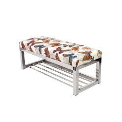 Ławka Pufa Tapicerowana Butterfly 05 Stal Nierdzewna Szczotkowana / Polerowana LGM-4 Rozmiary od 50 cm do 200 cm