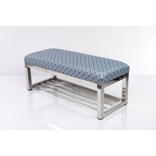 Ławka Pufa Tapicerowana EVO 33 Stal Nierdzewna Szczotkowana / Polerowana LGM-4 Rozmiary od 50 cm do 200 cm