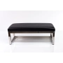 Ławka Pufa Tapicerowana Siedzisko Gładkie Ekoskóra Czarny Stal Nierdzewna Szczotkowana / Polerowana LGM-4 Rozmiary od 50 cm do 200 cm