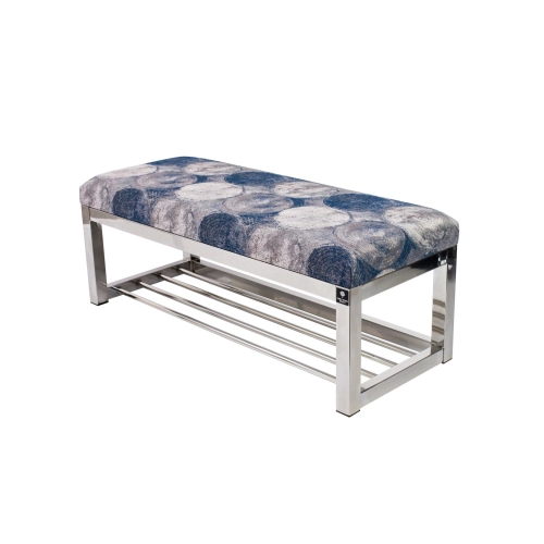 Ławka Pufa Tapicerowana NODO 1391 Stal Nierdzewna Szczotkowana / Polerowana LGM-4 Rozmiary od 50 cm do 200 cm