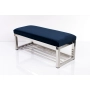 Ławka Pufa Tapicerowana Siedzisko Gładkie Granatowy Stal Nierdzewna Szczotkowana / Polerowana LGM-4 Rozmiary od 50 cm do 200 cm