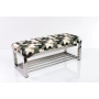 Ławka Pufa Tapicerowana Print AC2 Stal Nierdzewna Szczotkowana / Polerowana LGM-4 Rozmiary od 50 cm do 200 cm