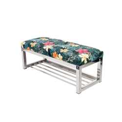 Ławka Pufa Tapicerowana Tropic 04 Stal Nierdzewna Szczotkowana / Polerowana LGM-4 Rozmiary od 50 cm do 200 cm