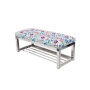 Ławka Pufa Tapicerowana Kwiaty Łowieckie Stal Nierdzewna Szczotkowana / Polerowana LGM-4 Rozmiary od 50 cm do 200 cm