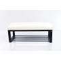 Ławka Pufa Tapicerowana Siedzisko Gładkie Ekoskóra Biały Stal LGM-6 Rozmiary od 50 cm do 200 cm