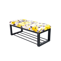 Ławka Pufa Tapicerowana Marakesz Żółty Stal LGM-6 Rozmiary od 50 cm do 200 cm