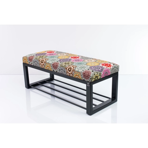 Ławka Pufa Tapicerowana Hexagony Mandala Stal LGM-6 Rozmiary od 50 cm do 200 cm