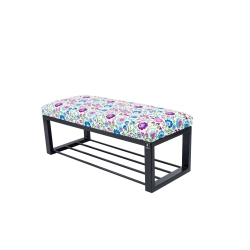 Ławka Pufa Tapicerowana Kwiaty Łowieckie Stal LGM-6 Rozmiary od 50 cm do 200 cm